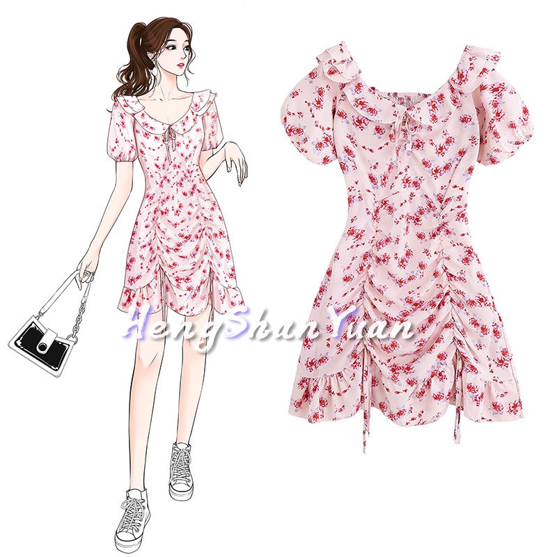 Đầm Hoa Mỏng Dáng Ngắn Thời Trang Pháp Quý Phái Dành Cho Nữ