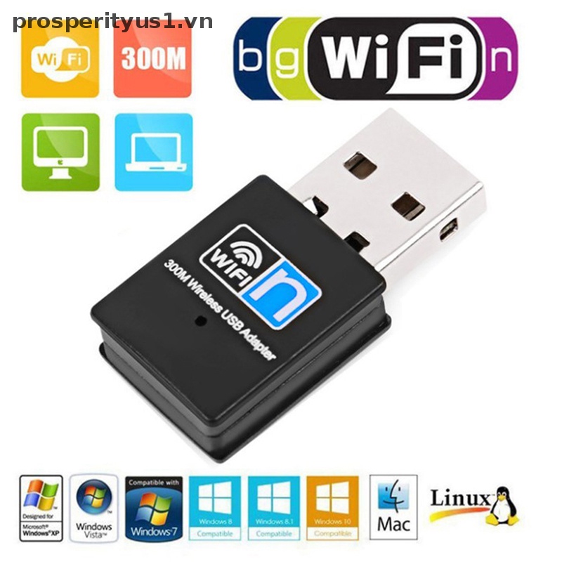 Ăng Ten Thu Sóng WiFi Mini Hai Băng Tần Kép USB 2.0 300M 2.4GHz RTL8192 802.11b / n / g Cho Máy Tính / Laptop