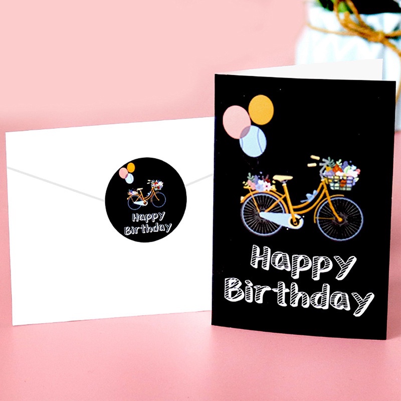 Set 6 Tấm Thiệp Chúc Mừng Sinh Nhật + 6 Thẻ Dán Chúc Mừng Độc Đáo Cho Trẻ Em Và Người Lớn