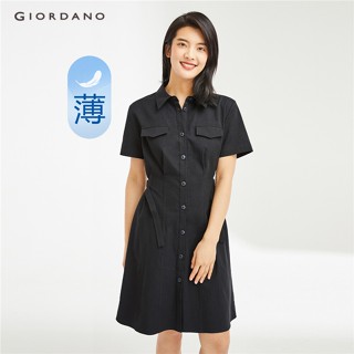 Giordano Áo Sơ Mi Cotton Dệt Mỏng Tay Ngắn Thời Trang Công Sở Cho Nữ 05463306