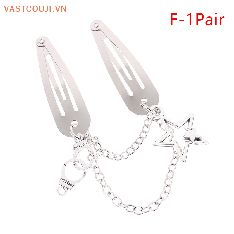 Kẹp Tóc Chuỗi Xích Kim Loại Hình Bướm Phong Cách Punk Thời Trang Cho Nữ