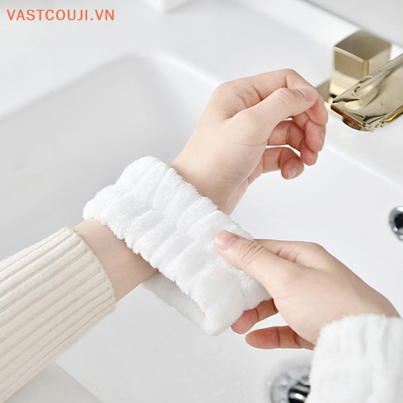 1 Cặp Băng Đeo Cổ Tay Thấm Hút Mồ Hôi Linh Hoạt Có Thể Tái Sử Dụng Cho Rửa Mặt