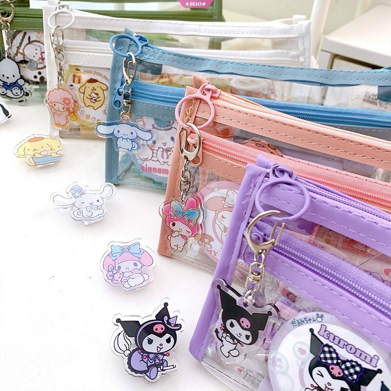Bóp Viết Trong Suốt Cỡ Lớn Chống Thấm Nước In Hình Cinnamoroll mymelody Kuromi Dễ Thương