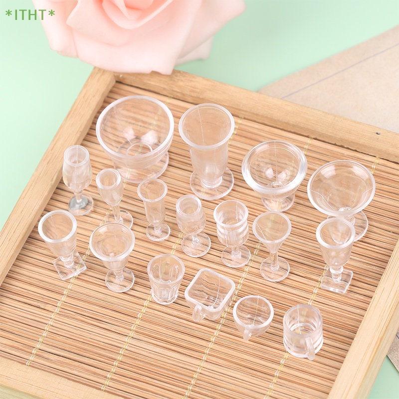 Set 17 Món Chén Đĩa / Dĩa / Ly Nước Mini Trang Trí Nhà Búp Bê Mới