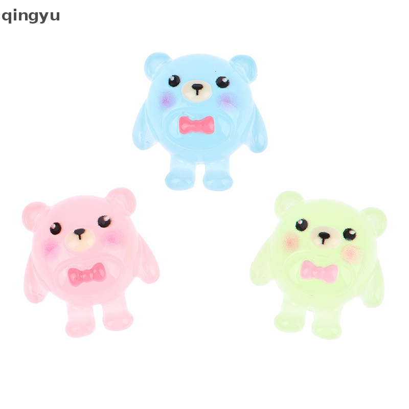 Qingyu Bộ 10 Tượng Gấu Dạ Quang Thu Nhỏ Bằng Nhựa Resin Trang Trí Tiểu Cảnh