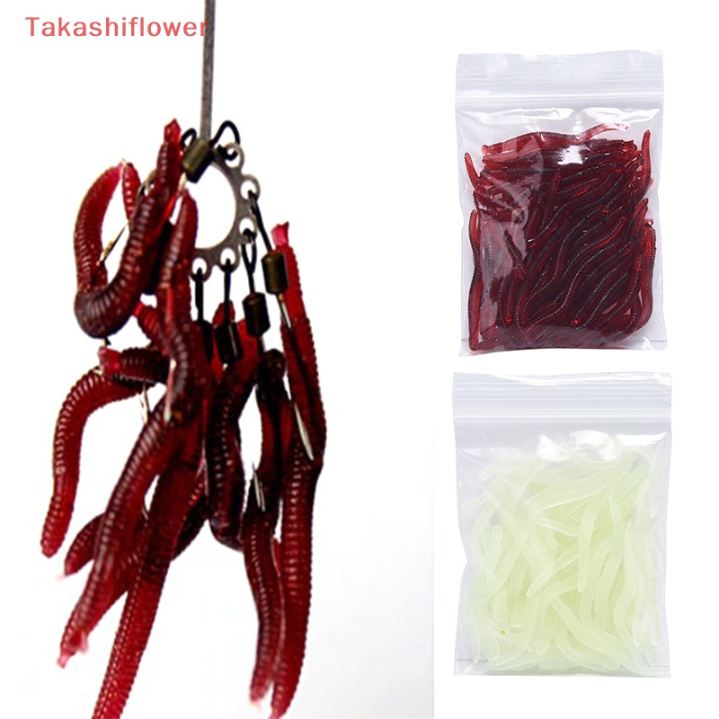 Set 50 Mồi Câu Cá Giả Hình Sâu Mềm 35mm Chất Lượng Cao