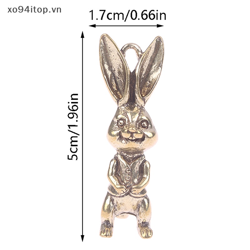 Móc Khóa Hình Thỏ Bằng Đồng Thau Dễ Thương