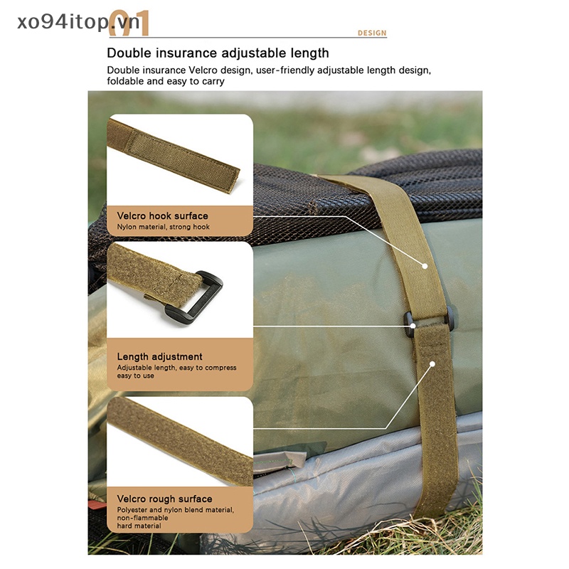 Set 4 Dây Đai Cố Định Hành Lý Có Thể Điều Chỉnh Tiện Dụng Khi Đi Cắm Trại