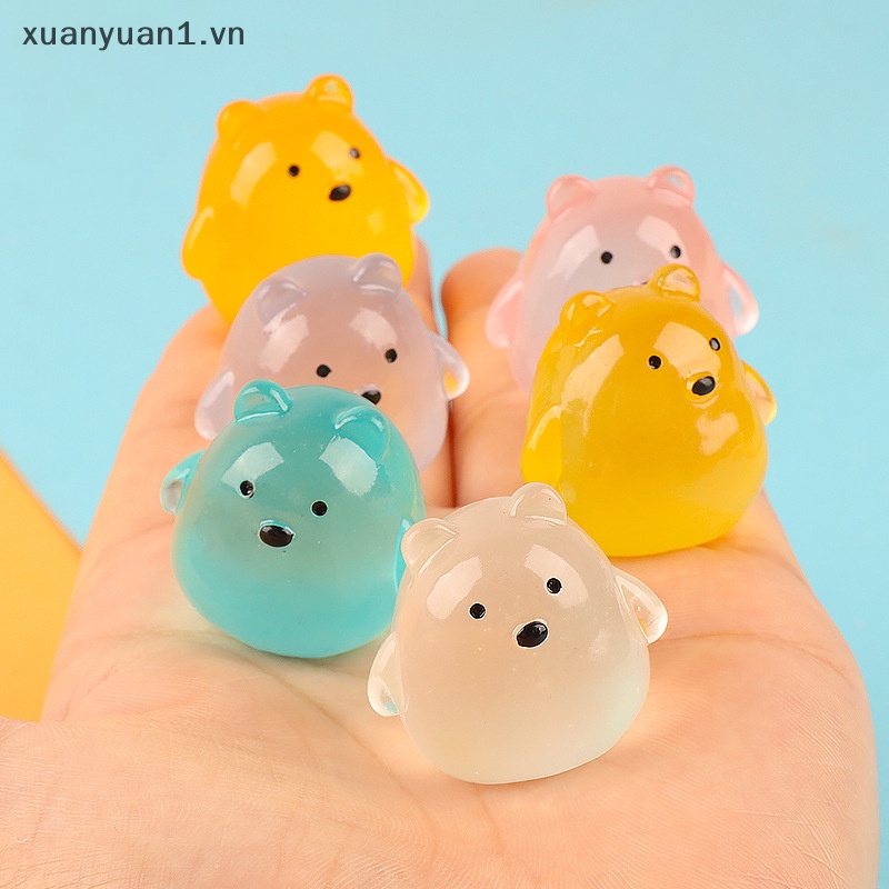 Set 2 Kẹp Tóc Hình Chú Gấu Bằng Nhựa Phát Quang Độc Đáo