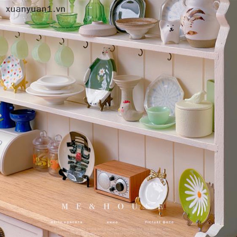 Khay Kim Loại Mini Trưng Bày Mô Hình 1 / 6 Trang Trí Nhà Búp Bê