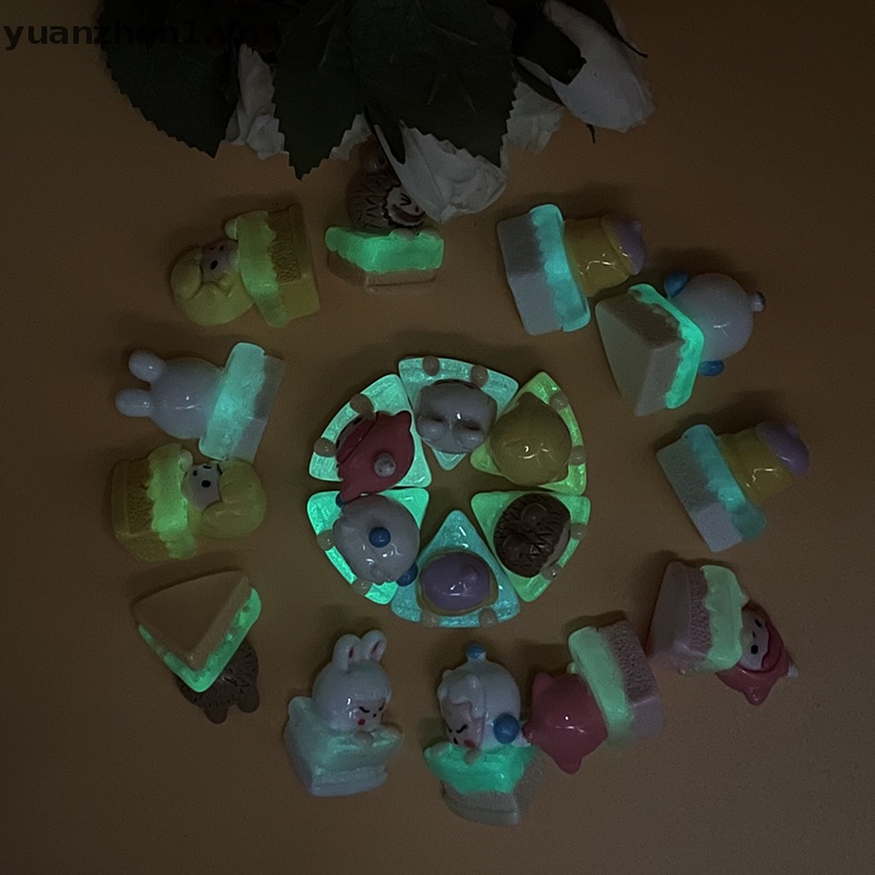 1 Đồ trang trí Bánh Kem 3D Phát Sáng Mini Bằng Nhựa Resin Trang Trí Tiểu Cảnh
