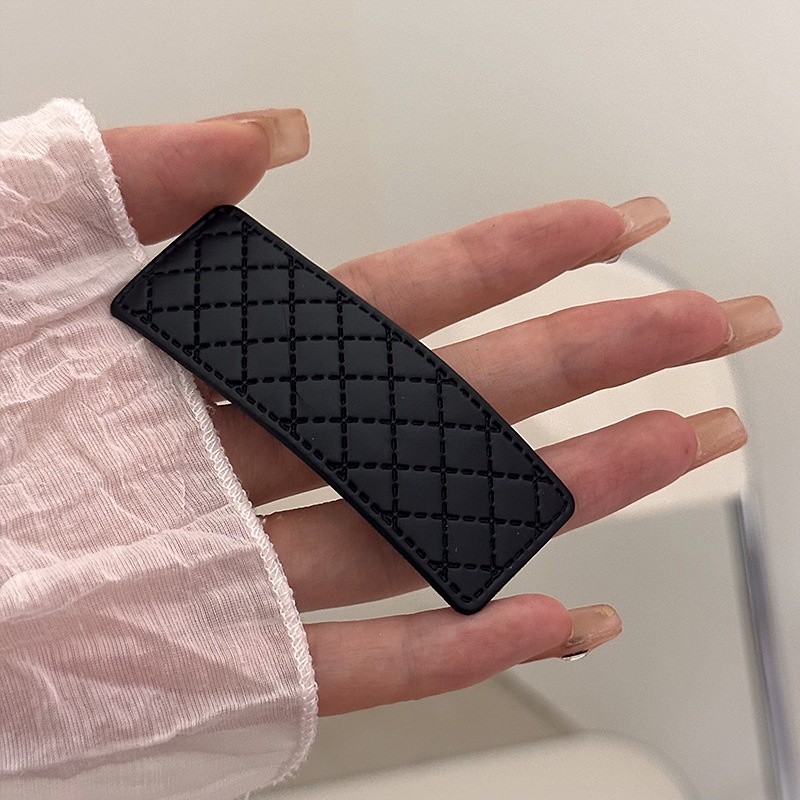 Kẹp Tóc Mái Ngang Vải Họa Tiết Kim Cương Phong Cách Hàn Quốc Đơn Giản Dễ Phối Đồ