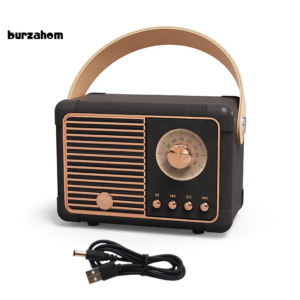 Loa Bluetooth Không Dây Bur HM11Plus Âm Thanh Siêu Trầm Phong Cách Retro