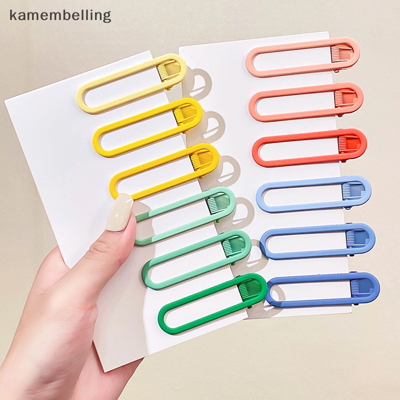 Kamembelling Bộ 3 Kẹp Tóc Kim Loại Màu Sắc Ngọt Ngào