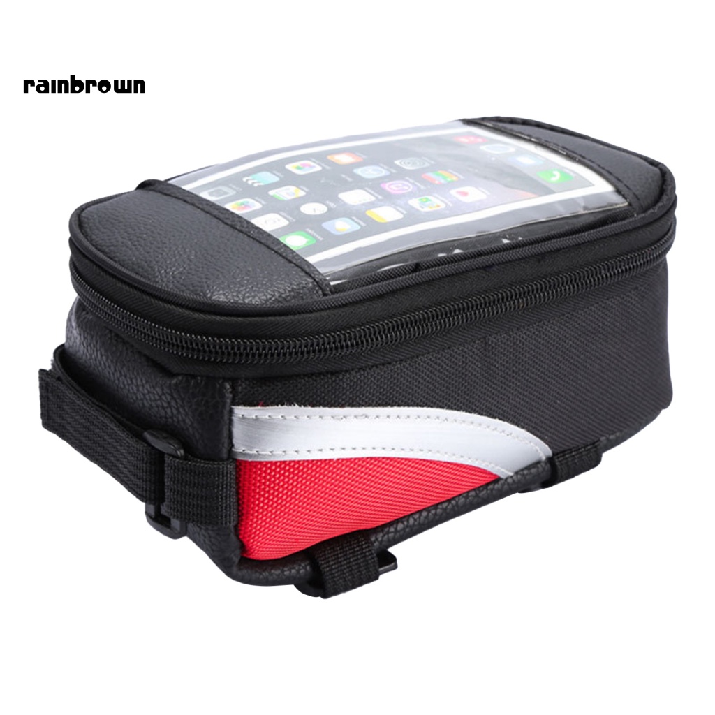 Túi Đựng Điện Thoại Bằng Vải Oxford Chống Nước Có Khóa Kéo Màn Hình Cảm Ứng Cho Xe Đạp Leo Núi
