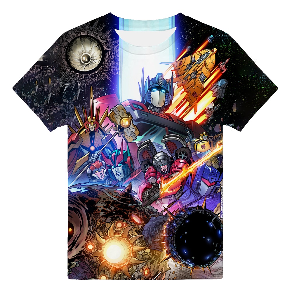 Boy t-shirt cool transformers bumblebee và optimus prime 3d printed baby top short sleeve crewneck student t-shirt