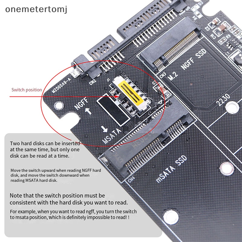 Onemetertomj Hộp Đựng Ổ Cứng M.2 NGFF SSD Msata Sang Sata 3 EN