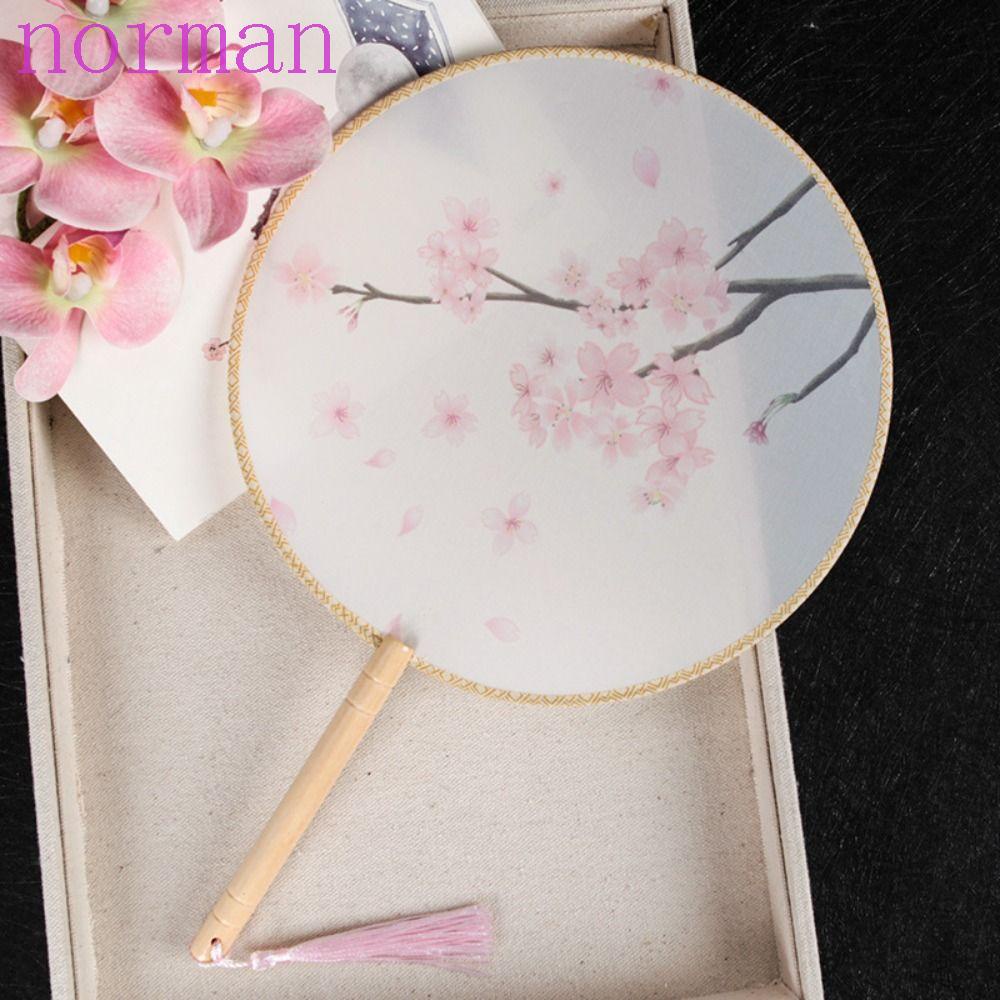 Quạt Tròn Cầm Tay Thêu Họa Tiết Phong Cách Trung Hoa Trang Trí Nhà Cửa / Tiệc Cưới