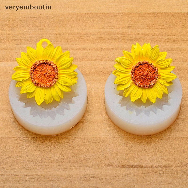 Khuôn Silicone Làm Gương Chiếu Hậu Hình Hoa Hướng Dương 3D DIY