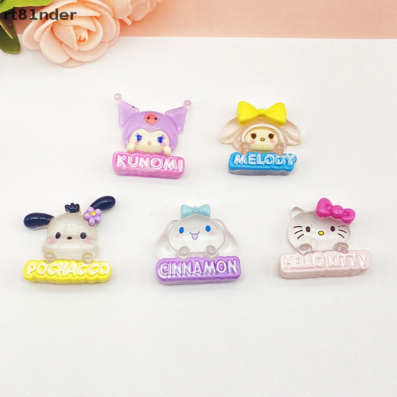 Bộ 2 Phụ Kiện Trang Trí Hình Cinnamoroll / Hello Kitty / Kuromi Bằng Nhựa Phát Quang Độc Đáo DIY