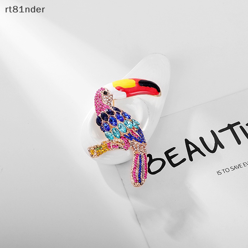 Ghim Cài Áo Hình Vẹt Miệng To Đính Đá Lấp Lánh Thời Trang Cho Nữ