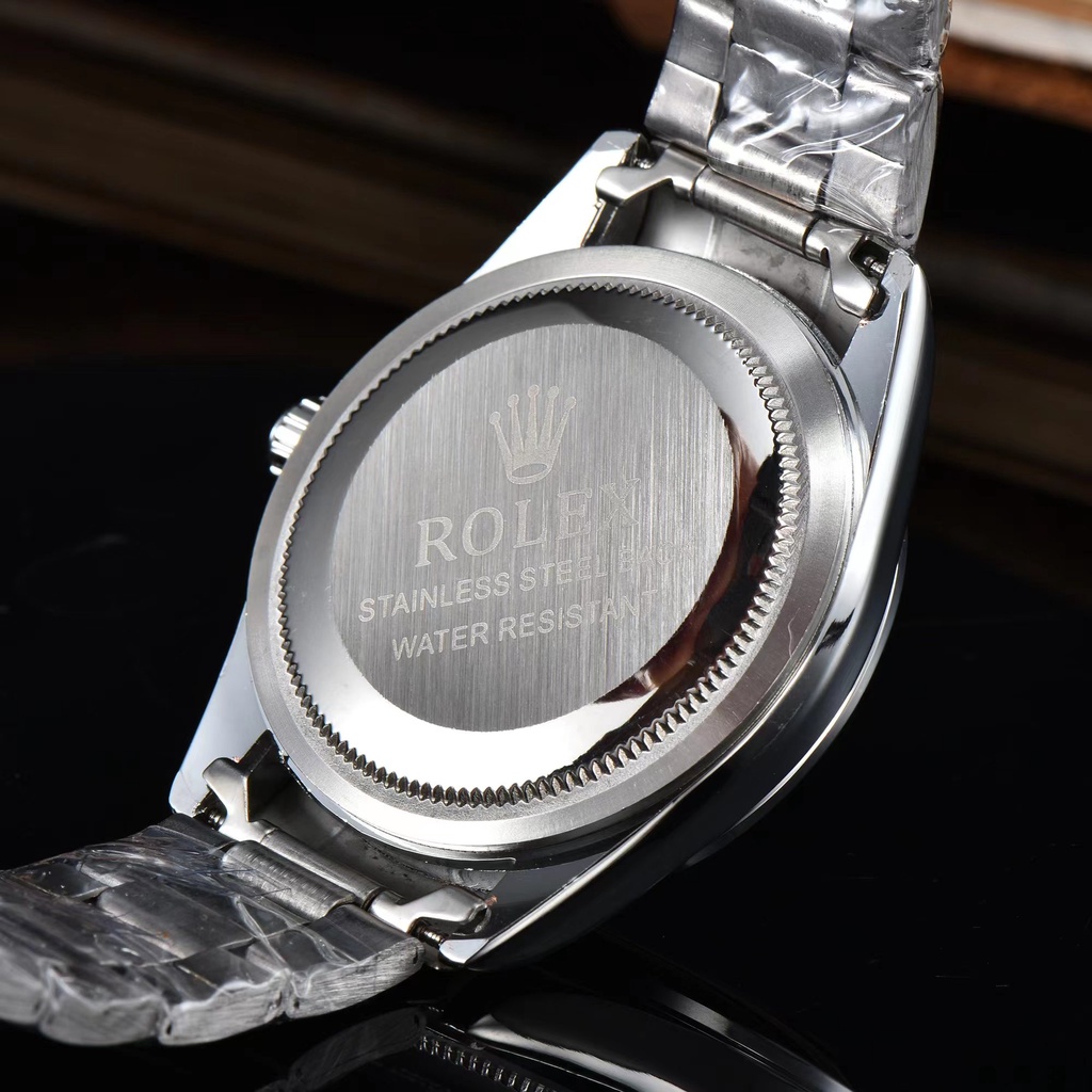 Rolex Đồng Hồ Đeo Tay Thạch Anh Bằng Thép Dạng Gập Ba Kim Tối Giản Cho Nam