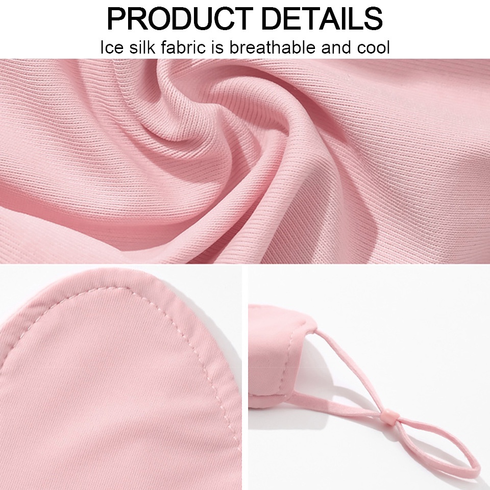 Khẩu Trang Lụa Chống Nắng Chống Bụi Chống Tia UV Thoáng Khí Có Thể Điều Chỉnh