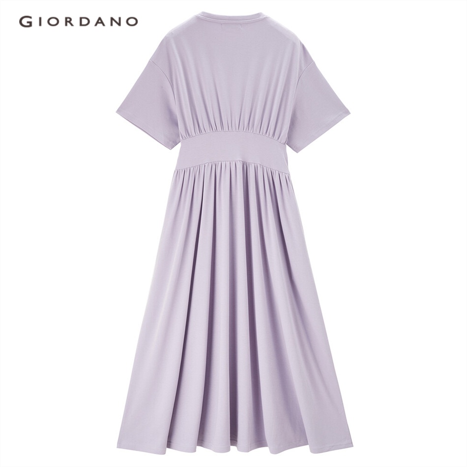 GIORDANO WOMEN Collect waist kimono sleeve cotton knit dress 18463906