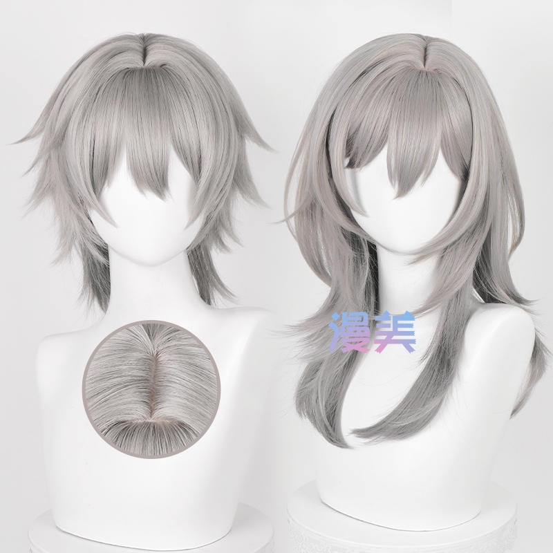 [Manmei] Tóc Giả Da Đầu Màu Xám Gradient Hình Ngôi Sao Honkai: Star Rail Trailblazer Heroine