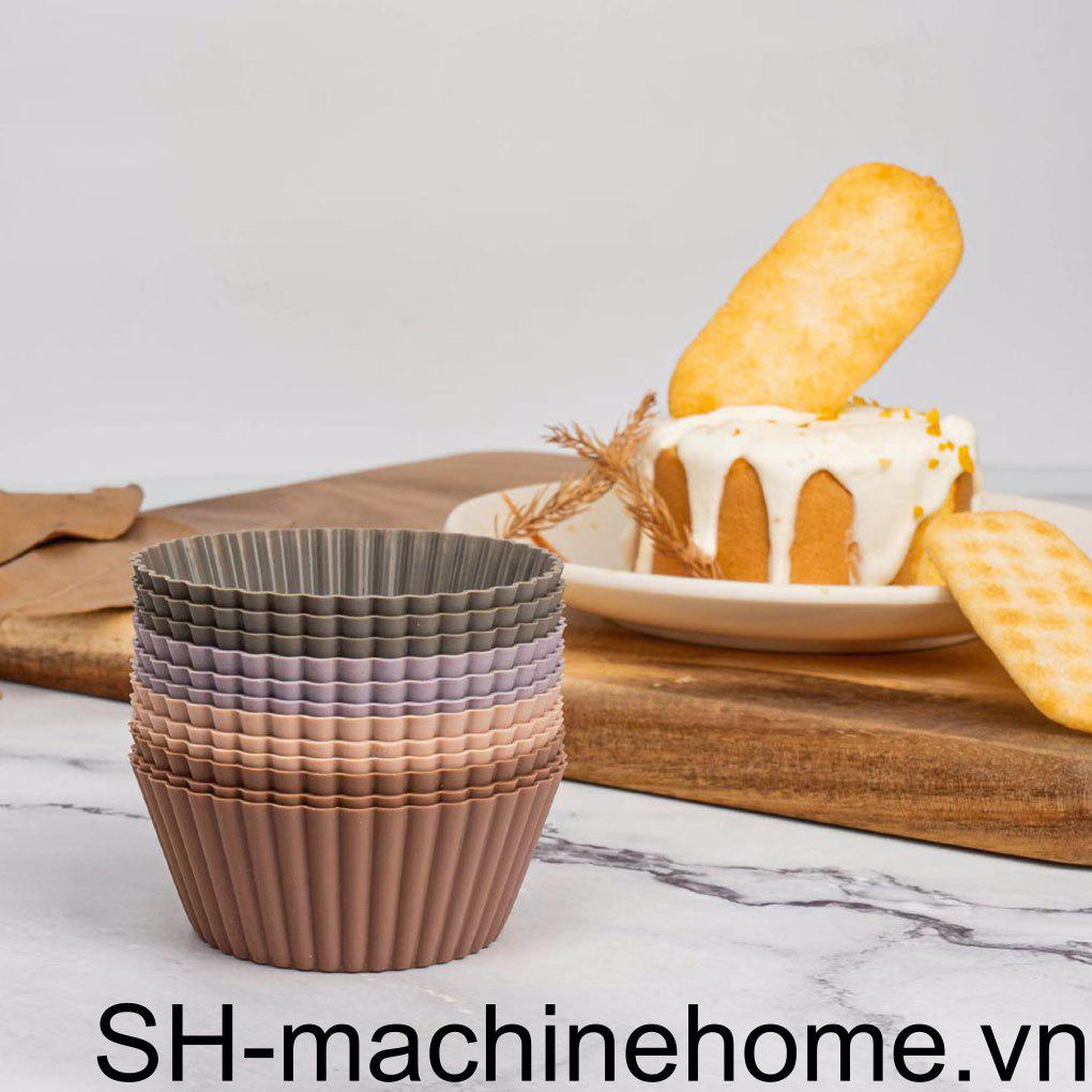 12 Khuôn Làm Bánh Muffin Bằng Silicone
