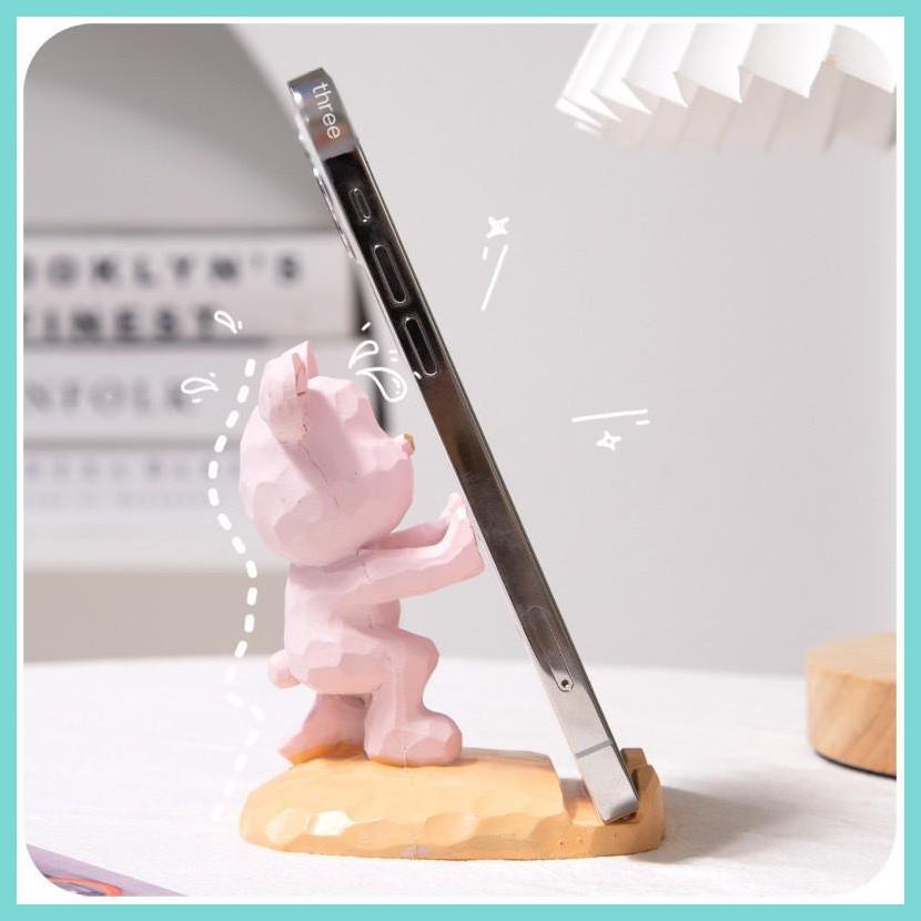 Giá Đỡ Điện Thoại Bằng Resin Hình Gấu Violent Sáng Tạo Vui Nhộn Để Bàn Trang Trí Phòng Khách