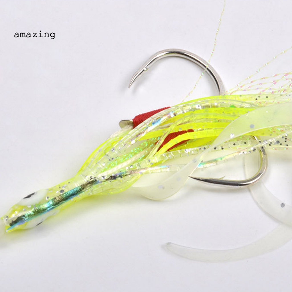 Bộ 2 Mồi Mực Silicone Mềm Phát Sáng Trong Đêm Hỗ Trợ Câu Cá