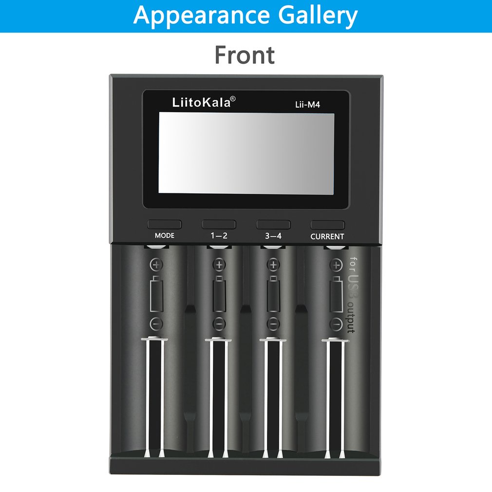 Liitokala Lii-M4 18650/26660 5V Typec Smart Universal Battery Charger Detectable Capacity With Screen T [Q/11]