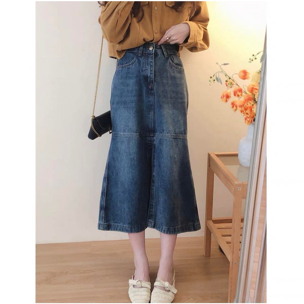 Chân váy jean đuôi cá bigsize 45-85kg