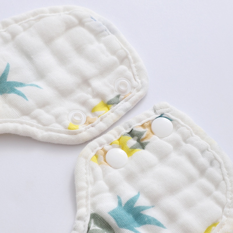 Yếm Ăn Vải cotton Sáu Lớp Dày Dặn Xoay 360 Độ Chuyên Dùng Cho Bé Sơ Sinh
