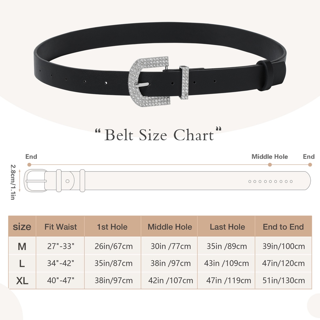 Haimeikang Thắt Lưng Khóa Vuông Chữ D Đính Đá Thời Trang Cho Nữ