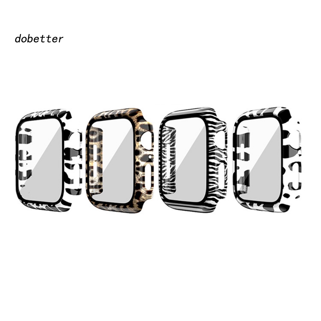 Ốp Bảo Vệ Mặt Đồng Hồ Thông Minh Bằng PC Chống Trầy Họa Tiết Da Báo Cho iWatch SE / 2 / 3 / 4 / 5 / 6