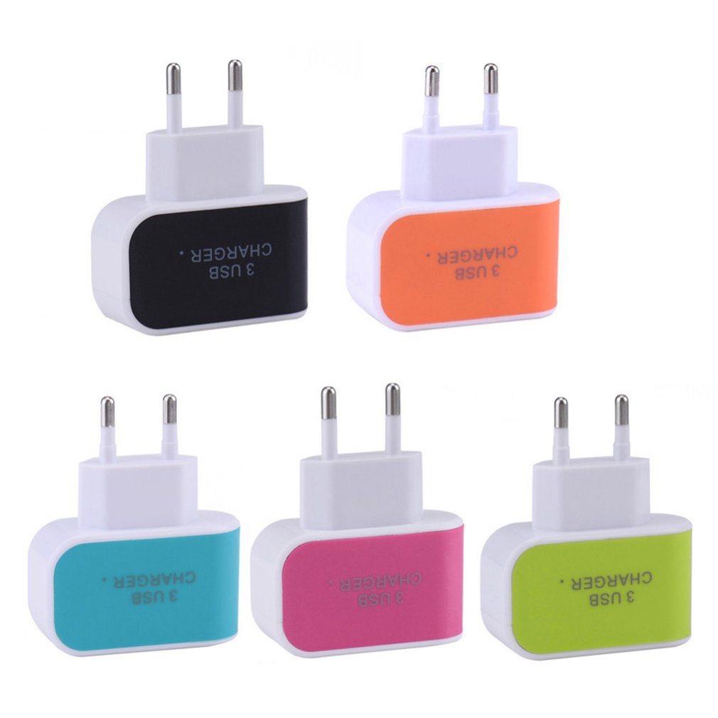 Triple Usb Port Home Travel Charger Adapter Smart Charging Head [Q/1]