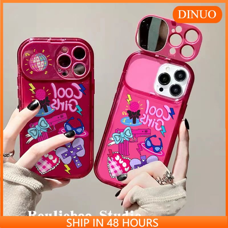 Bao Da Điện Thoại Nắp Lật Tráng Gương Màu Hồng Cho iphone14promax / 13 / 12 / 11 / XR / XS / X / XSMAX / 7 / 8PLUS