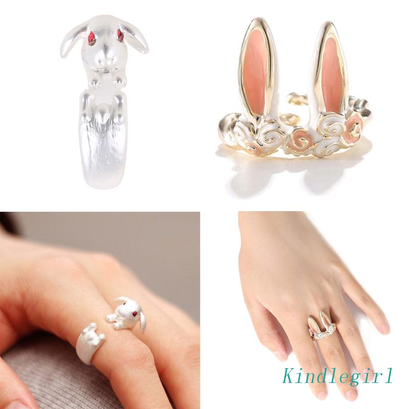 Nhẫn Hở Hình Tai Thỏ Dễ Thương Cho Bé Gái