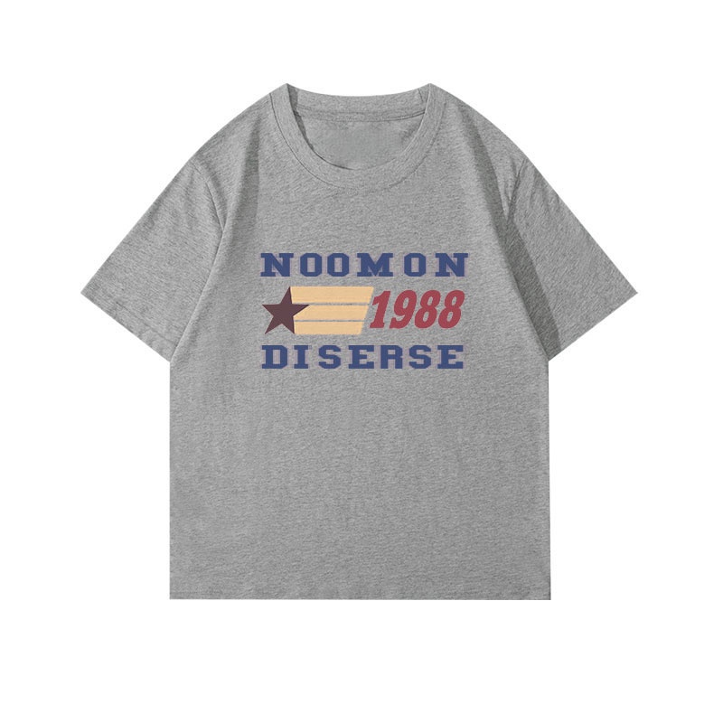 Áo Thun 100% Cotton Tay Ngắn Cổ Tròn In Họa Tiết Phong Cách Hàn Quốc Cho Nữ