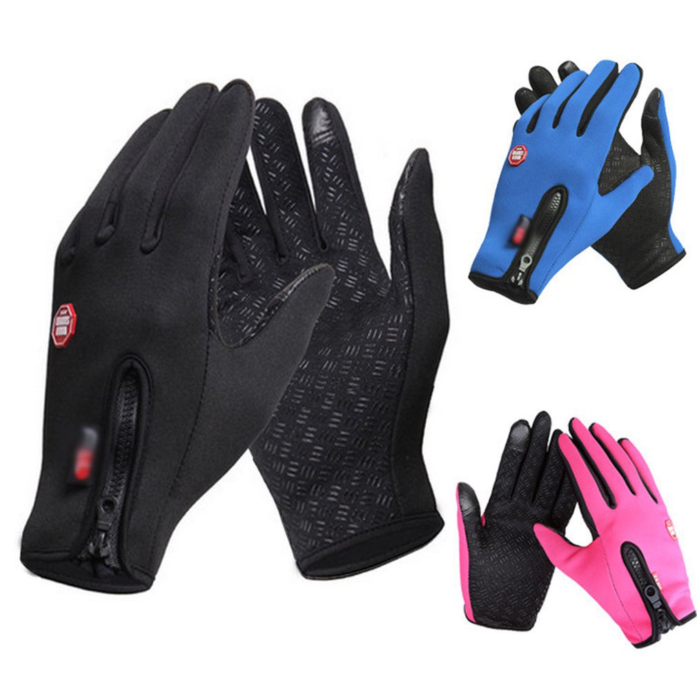 Outdoor Gloves Men'S Women'S Sports Winter Windproof And Waterproof Riding Glovesm Zipper [Q/12]