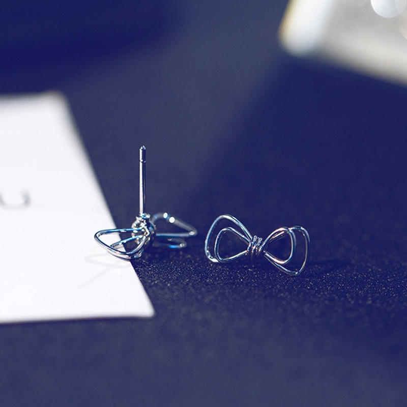 Khuyên Tai Thắt Nơ Đôi Kiểu Dáng Sáng Tạo Thời Trang Cho Nữ