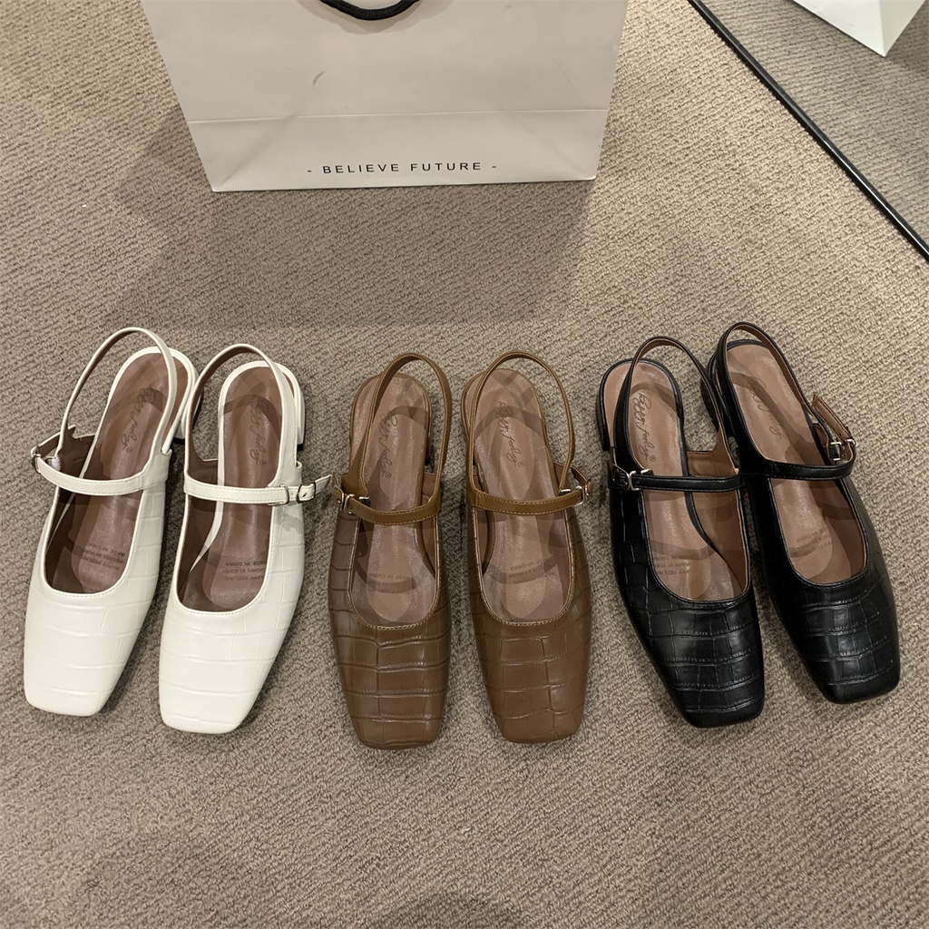 Giày Búp Bê Mũi Vuông Đế Bằng Phong Cách Pháp Thời Trang Xuân Hè Hàng Mới 2023 Dành Cho Bạn Nữ