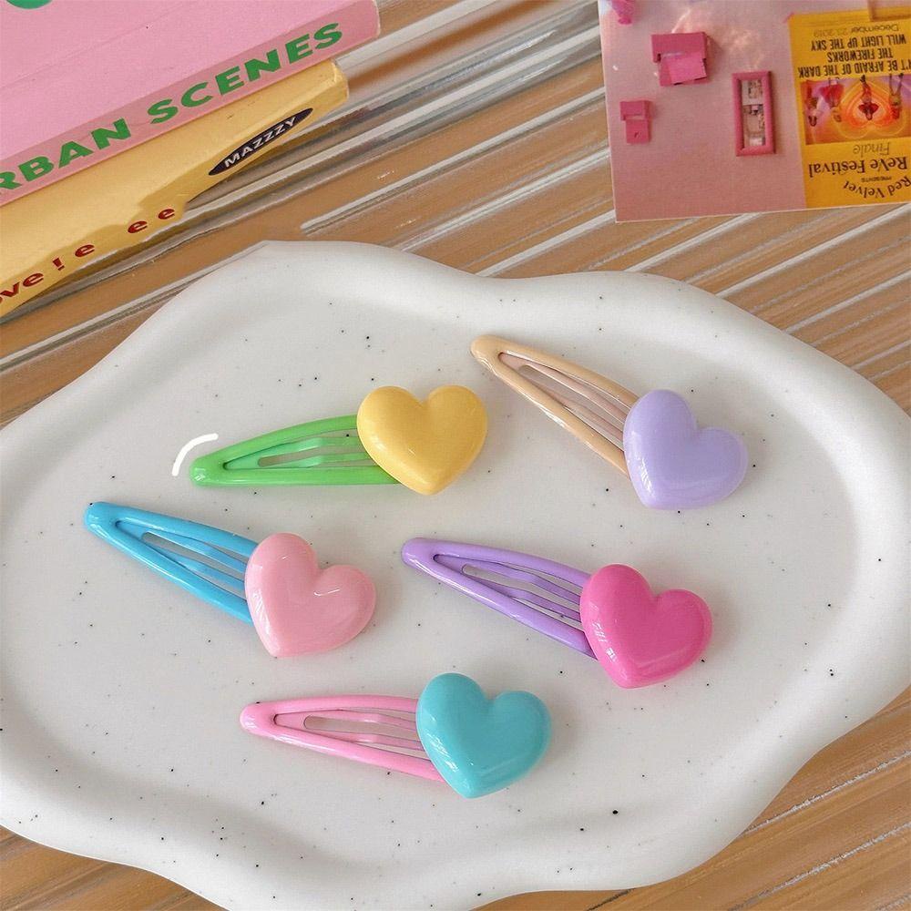 Bộ 5 Kẹp Tóc Hình Trái Tim Phong Cách Hàn Quốc Cho Nữ Y2K