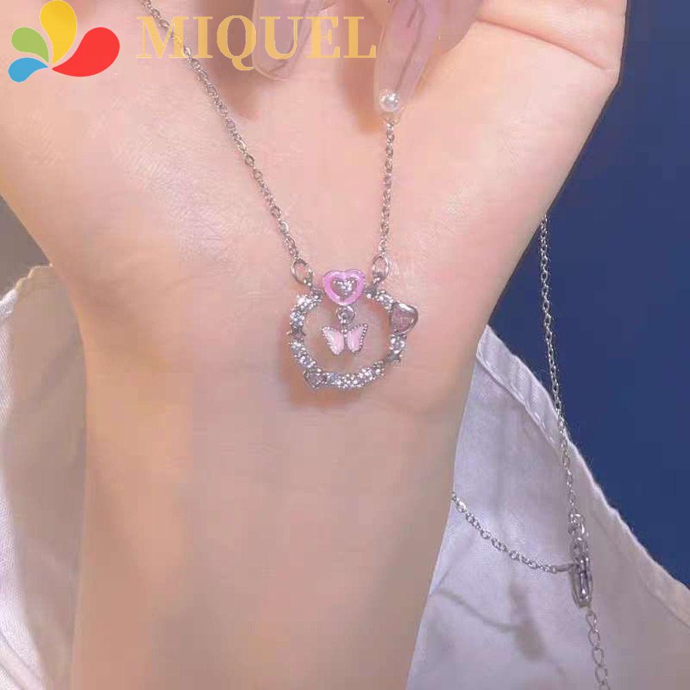 Vòng Cổ Mặt Hình Bướm Y2K Thời Trang Cho Nữ|Vòng Cổ Choker Bằng Hợp Kim Màu Hồng Họa Tiết Trái Tim Cho Nữ