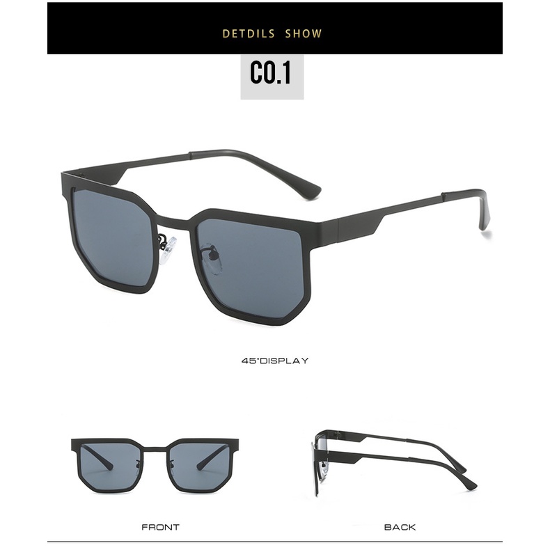 Kính Mát Gọng Vuông Kim Loại Phong Cách Punk Cho Nam Và Nữ