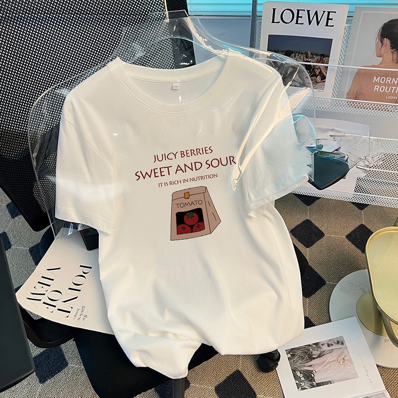 Áo Thun Tay Ngắn In Chữ Cỡ Lớn Thời Trang Mùa Hè Cho Nữ