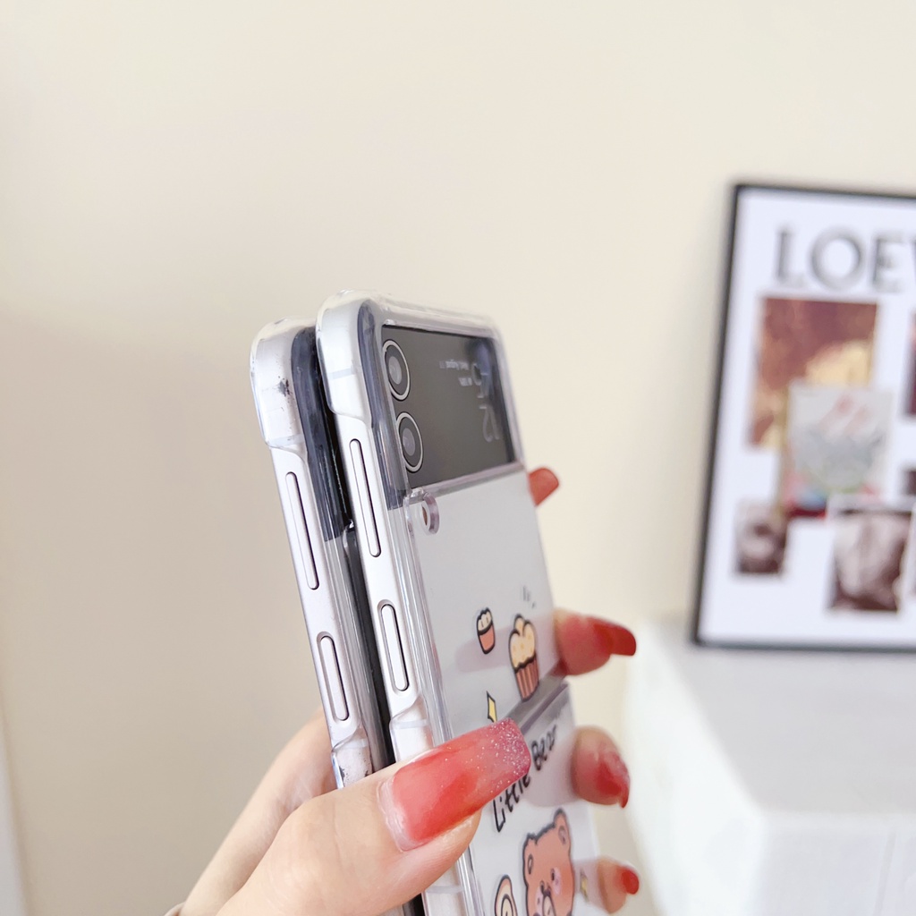 Ốp Điện Thoại Silicon Trong Suốt Họa Tiết Hoạt Hình Cho Samsung Galaxy Z Flip 4 Z Flip 3 Samsung Z Flip4 Z Flip3