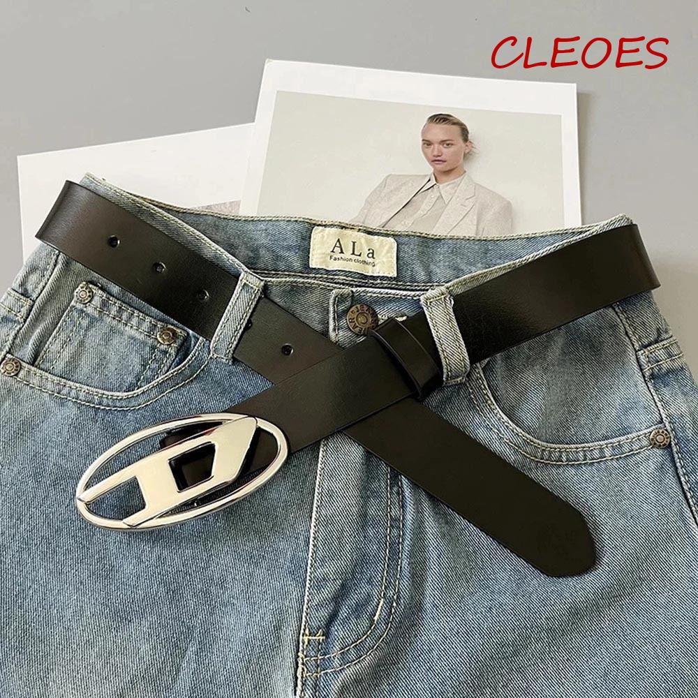 Thắt Lưng Da PU Khóa Kim Loại Chữ D Thời Trang Cho Nam Nữ